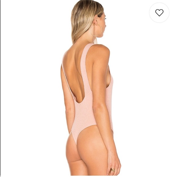 Ale By Alessandra x Revolve Marisol Thong Bodysuit Rose Pink Ribbed Cotton - Picture 4 of 10